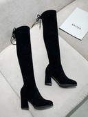 Alkalmi női csizma vastag sarokkal és eco velúr fűzőkkel - többféle modell