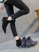 Naiste terava otsaga ökoseemisnahast saapad, 3 cm kontsaga