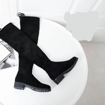 Női fűzős csizma fekete színben öko velúrból - meleg béléssel vagy anélkül