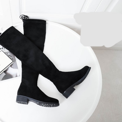 Női fűzős csizma fekete színben öko velúrból - meleg béléssel vagy anélkül