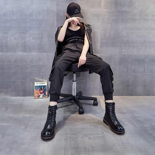 Casual ženske čizme od eko kože sa vezicama