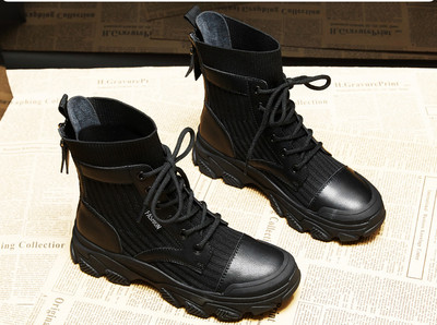 Casual γυναικείες μπότες με κορδόνια και φερμουάρ