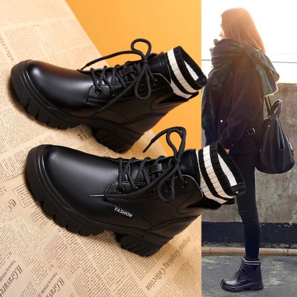 Női alkalmi csizma eko bőrből készült fűzős fekete színben