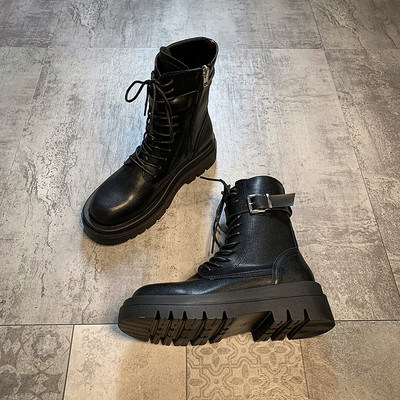 Ženske casual čizme od eko kože sa vezicama