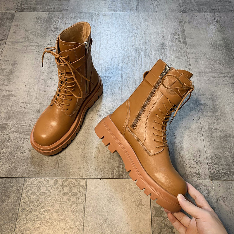 Ženske casual čizme od eko kože sa vezicama