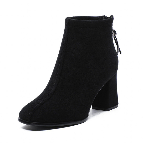 Sieviešu zābaki no eko zamšādas ar biezumu 7 cm papēža - eko zamšādas