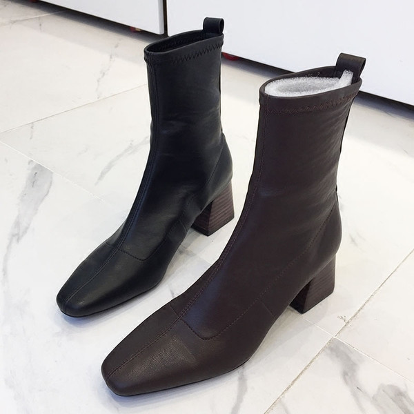 Uus mudel kandilise kontsaga naiste saapad - kunstnahk