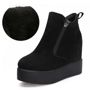 Öko-seemisnahast naiste vabaaja saapad luku ja kõrge tallaga