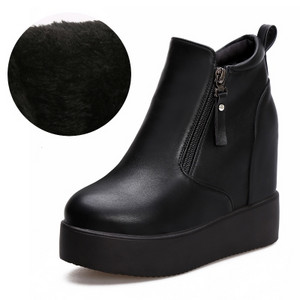 Öko-seemisnahast naiste vabaaja saapad luku ja kõrge tallaga