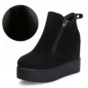 Öko-seemisnahast naiste vabaaja saapad luku ja kõrge tallaga