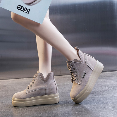 Női alkalmi őszi tornacipő fűzős, magas talpú