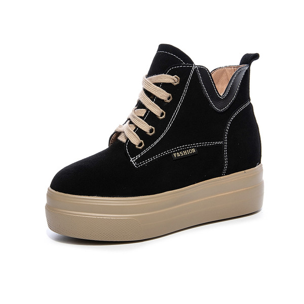 Női alkalmi őszi tornacipő fűzős, magas talpú