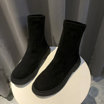 Modern női csizma eco velúr-tiszta modellből