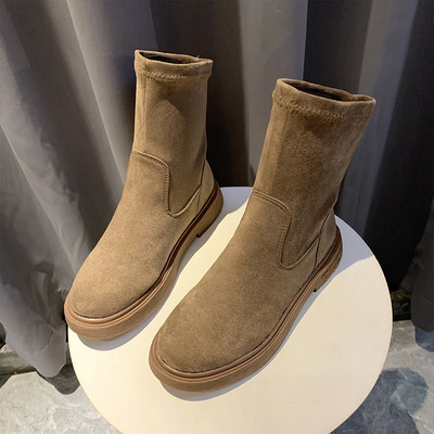 Modern női csizma eco velúr-tiszta modellből