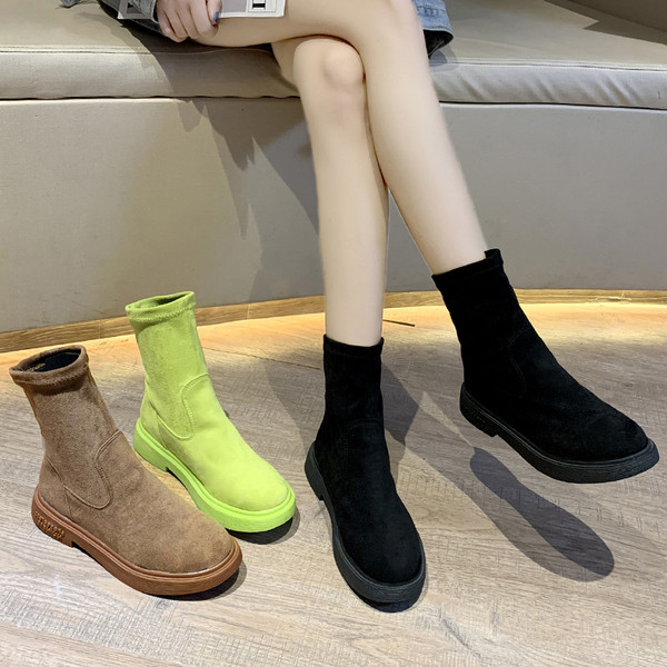 Modern női csizma eco velúr-tiszta modellből