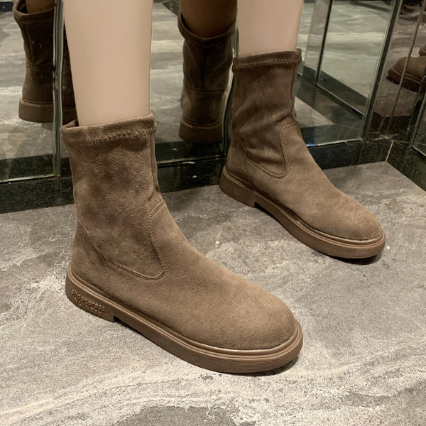 Modern női csizma eco velúr-tiszta modellből