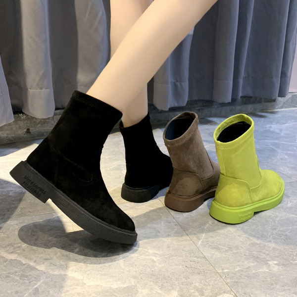 Modern női csizma eco velúr-tiszta modellből