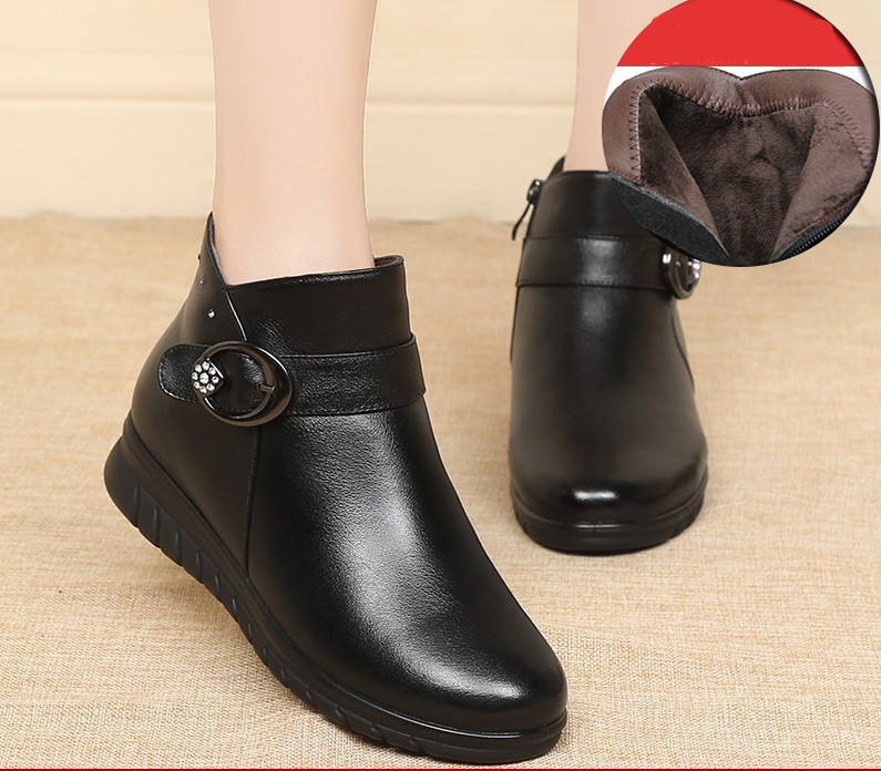 Eko-nahast musta värvi vabaaja naiste saapad