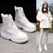 Sieviešu ikdienas zābaki ar rāvējslēdzēju un šņorēm no eko ādas