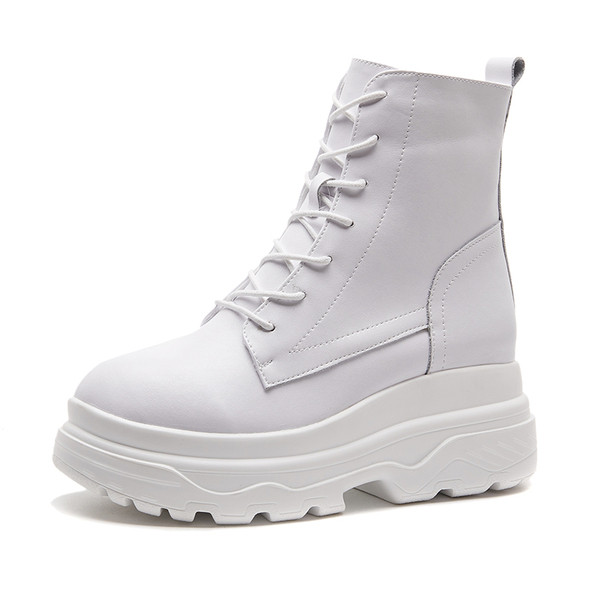 Sieviešu ikdienas zābaki ar rāvējslēdzēju un šņorēm no eko ādas