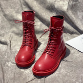 Öko-nahast moodsad lameda talla ja paeltega naiste saapad