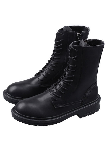 Öko-nahast moodsad lameda talla ja paeltega naiste saapad