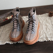 Öko-seemisnahast kõrge tallaga naiste talvesaapad