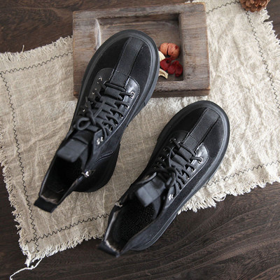 Öko-seemisnahast kõrge tallaga naiste talvesaapad