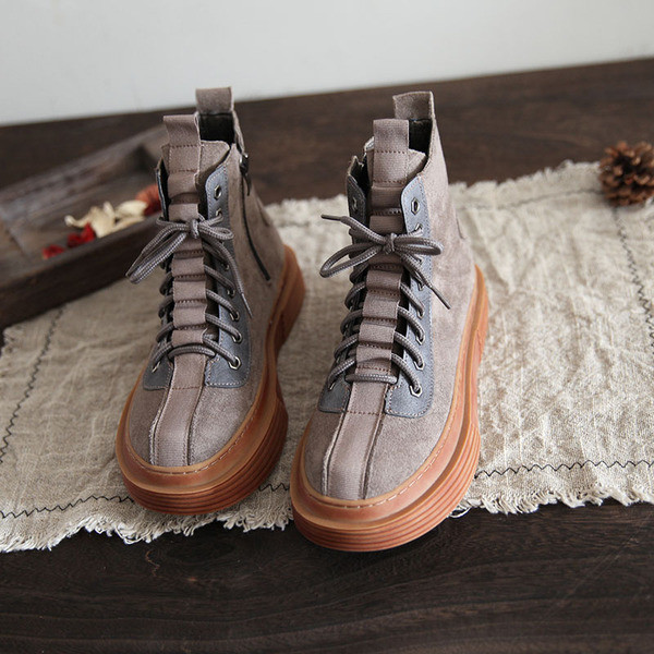 Öko-seemisnahast kõrge tallaga naiste talvesaapad