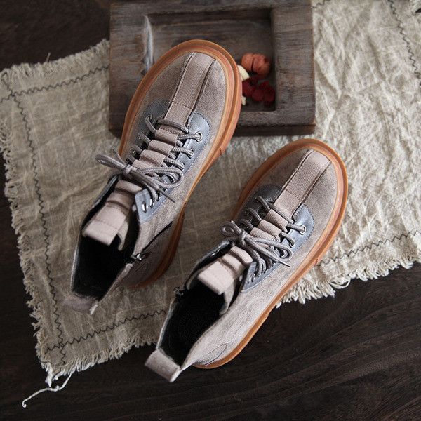 Öko-seemisnahast kõrge tallaga naiste talvesaapad