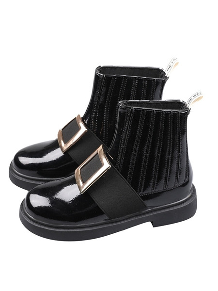 Aktuālie sieviešu zābaki no eko ādas ar sprādzi