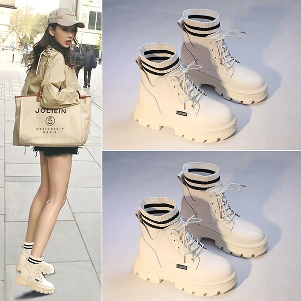 Sieviešu zābaki no eko ādas ar šņorēm un raupju zoli