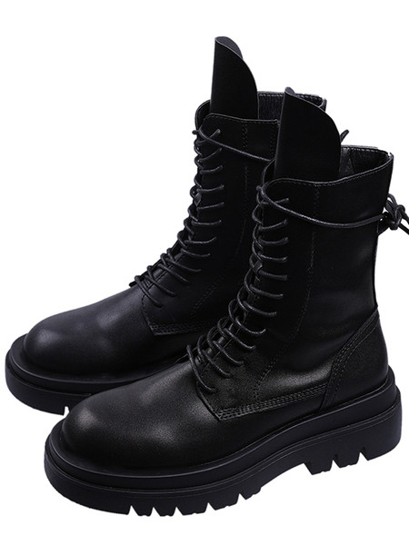 Alkalmi női csizma vagy eco bőrből készült csizma magas talppal és fűzővel