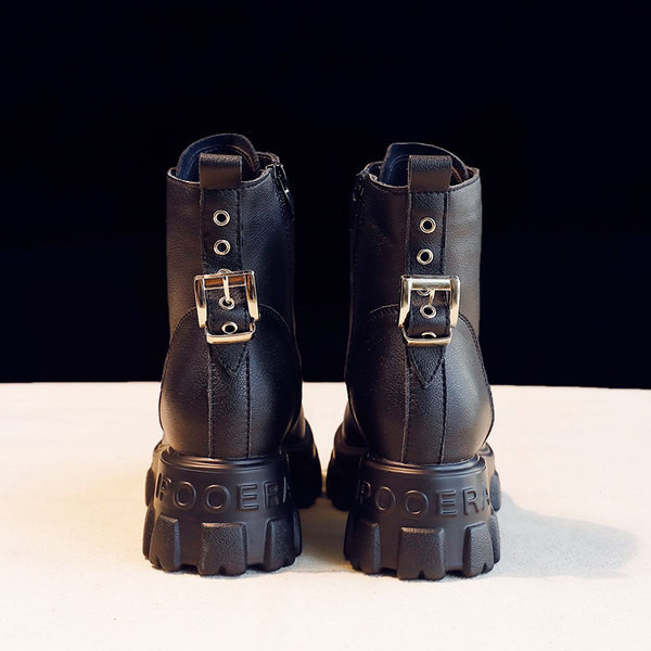 Öko-nahast lukuga ja paeltega naiste vabaaja saapad