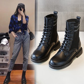 Naiste vabaaja saapad ökonahast paeltega - musta värvi