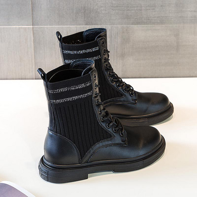 Naiste vabaaja saapad ökonahast paeltega - musta värvi