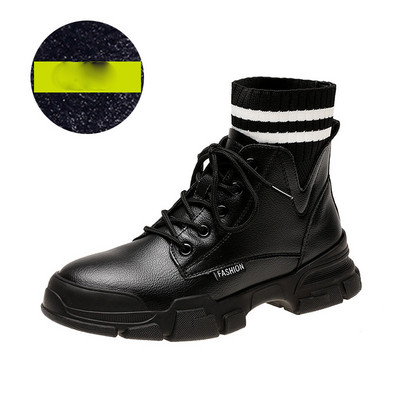 Casual γυναικείες μπότες από δέρμα eco με ή χωρίς μαλακή επένδυση