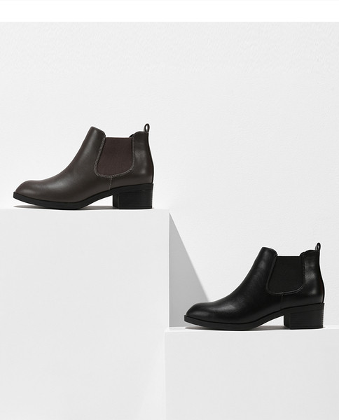 Női alkalmi csizma elasztikus és alacsony vastag sarokkal