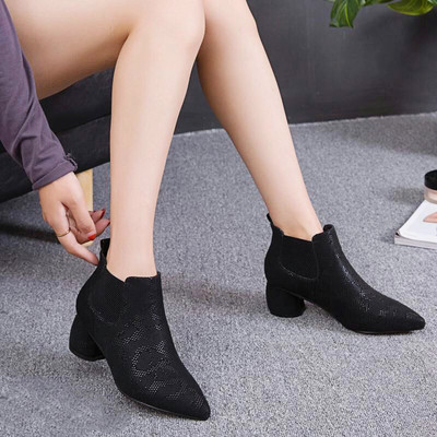 Ikdienas smaili zābaki ar zemu papēdi no eko ādas