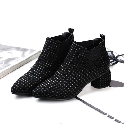 Ikdienas smaili zābaki ar zemu papēdi no eko ādas