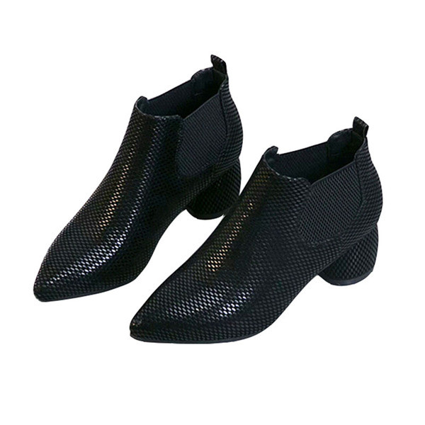 Ikdienas smaili zābaki ar zemu papēdi no eko ādas