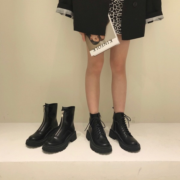 Sieviešu moderni ādas zābaki ar rāvējslēdzēju vai šņorēm