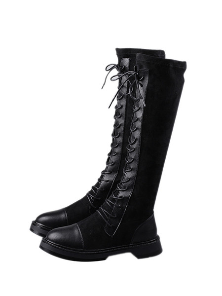 Praegused ökonahast lameda talla ja paeltega naiste saapad