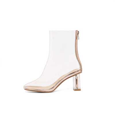 Μοντέρνες διαφανείς μπότες σιλικόνης με τακούνι 6,5 ή 8 cm