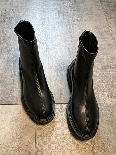 Musta värvi puhtad naiste saapad ökonahast või ökoseemisnahast