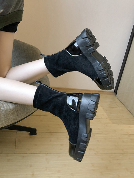 Naiste moodsad kõrge kareda talla ja ökoseemisnahast saapad