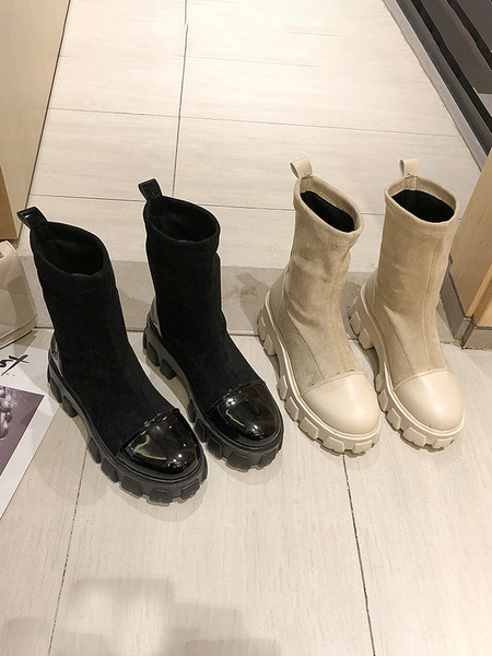 Naiste moodsad kõrge kareda talla ja ökoseemisnahast saapad