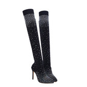 Elegantsed kivikeste ja kõrgete kontsadega naiste saapad