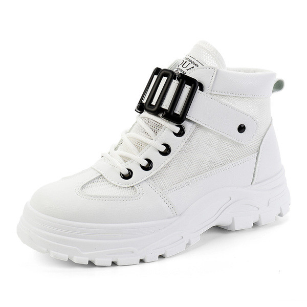 Női bőr tornacipő magas talppal