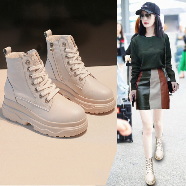 Naiste vabaaja saapad paelte ja kõrge tallaga